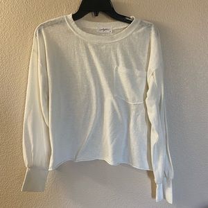 Carly Jean Los Angeles white pocket sleeve tee, xs